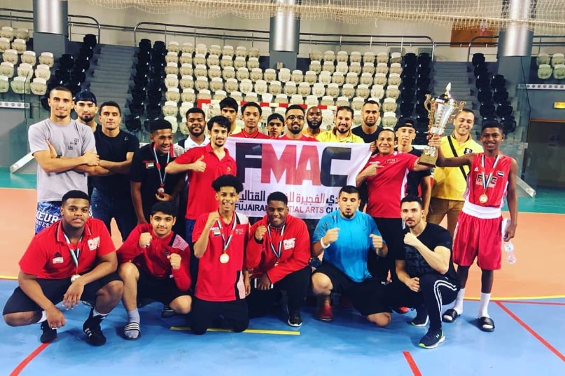 The Fujairah Martial Arts Club team won the first place in the state boxing championship for juniors